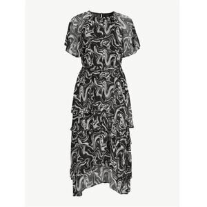 NWT | Scoop Women's Tie Waist Midi Dress with Ruffle Sleeves | Medium